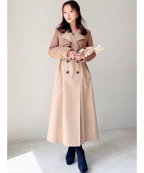 RESEXXY（リゼクシー）の「パフジャケットレイヤードコート（トレンチコート・レディース・アイボリー/ブラウン/ブラック・FREE）」の6枚目の写真