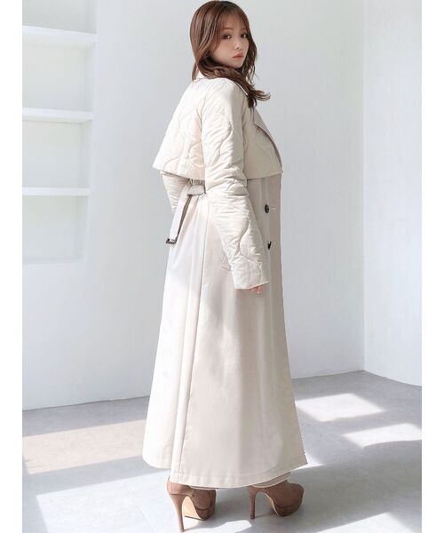 RESEXXY（リゼクシー）の「パフジャケットレイヤードコート（トレンチコート・レディース・アイボリー/ブラウン/ブラック・FREE）」の10枚目の写真