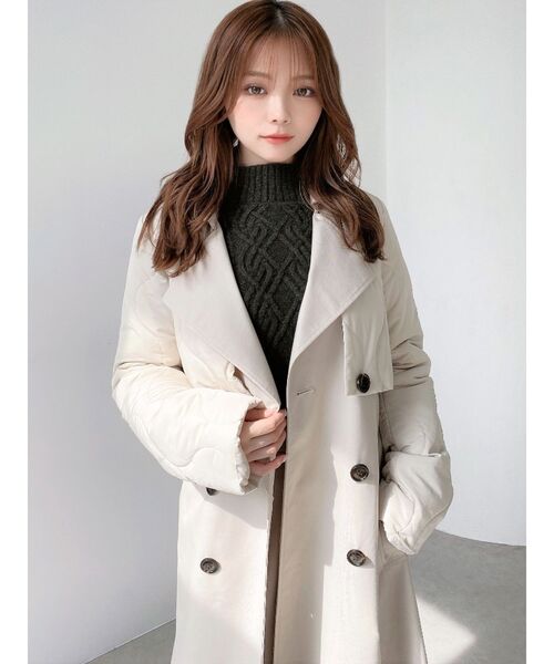 RESEXXY（リゼクシー）の「パフジャケットレイヤードコート（トレンチコート・レディース・アイボリー/ブラウン/ブラック・FREE）」の11枚目の写真