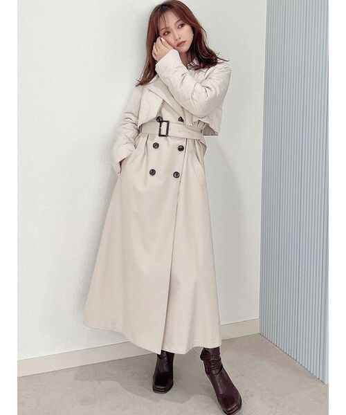 RESEXXY（リゼクシー）の「パフジャケットレイヤードコート（トレンチコート・レディース・アイボリー/ブラウン/ブラック・FREE）」の12枚目の写真