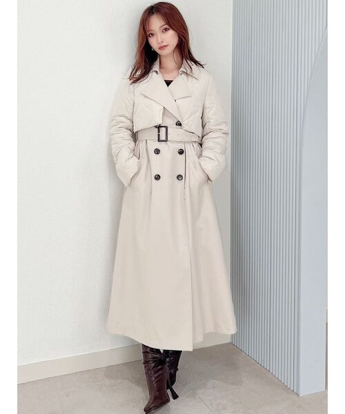 RESEXXY（リゼクシー）の「パフジャケットレイヤードコート（トレンチコート・レディース・アイボリー/ブラウン/ブラック・FREE）」の14枚目の写真