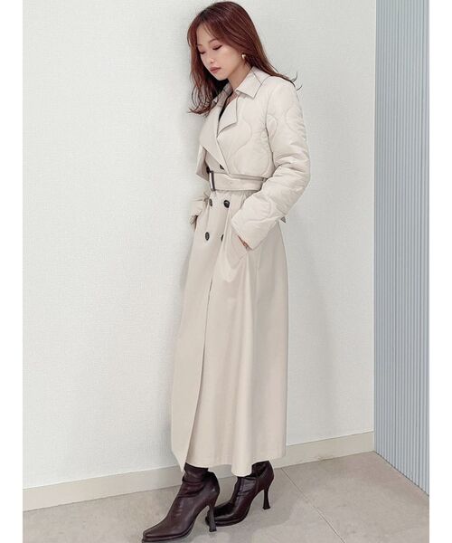 RESEXXY（リゼクシー）の「パフジャケットレイヤードコート（トレンチコート・レディース・アイボリー/ブラウン/ブラック・FREE）」の15枚目の写真
