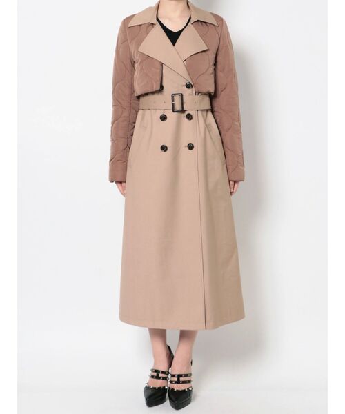 RESEXXY（リゼクシー）の「パフジャケットレイヤードコート（トレンチコート・レディース・アイボリー/ブラウン/ブラック・FREE）」の19枚目の写真