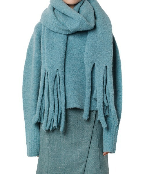 LE CIEL BLEU（ルシェルブルー）の「ループヤーンニットストール / Loop Yarn Knit Stole（ストール/ショール・レディース・ベージュ/ブルー/ピンク・36）」の9枚目の写真