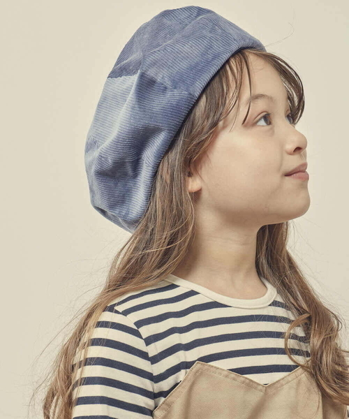 a.v.v（アーヴェヴェ）の「[KIDS]コーデュロイベレー（ハンチング/ベレー帽・キッズ・ライトブルー/ライトピンク・54）」の2枚目の写真