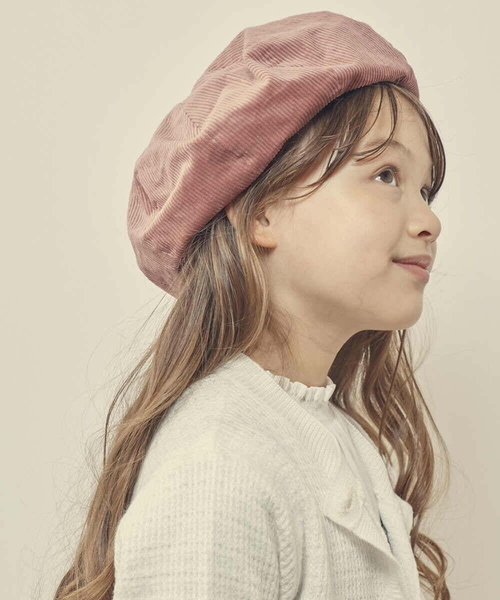 a.v.v（アーヴェヴェ）の「[KIDS]コーデュロイベレー（ハンチング/ベレー帽・キッズ・ライトブルー/ライトピンク・54）」の8枚目の写真