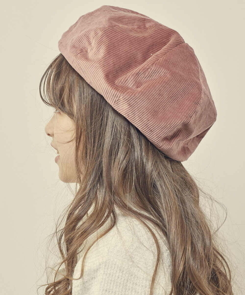 a.v.v（アーヴェヴェ）の「[KIDS]コーデュロイベレー（ハンチング/ベレー帽・キッズ・ライトブルー/ライトピンク・54）」の9枚目の写真