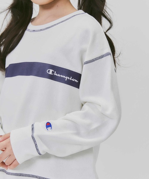 Champion(チャンピオン)の「【Champion】ラインクルースウェット(スウェット・キッズ・ブルー/ホワイト・105/120/130/140)」の22枚目の写真
