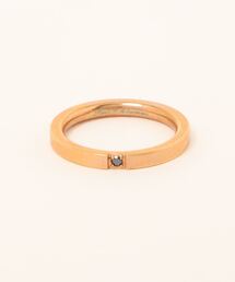 B.I.D.（ビーアイディー）の「《サージカルステンレス316L,》金属アレルギー対応　２ミリ平打ちダイヤモンドセットアップリング（リング）」