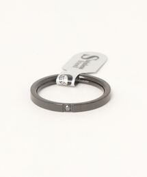 B.I.D.（ビーアイディー）の「《サージカルステンレス316L,》金属アレルギー対応　２ミリ平打ちダイヤモンドセットアップリング（リング）」