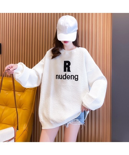 PRIVATE  BEACH（プライベートビーチ）の「ロゴ刺繍オーバーサイズトレーナー（スウェット・レディース・ブラック/ホワイト・LL/L/M）」の3枚目の写真