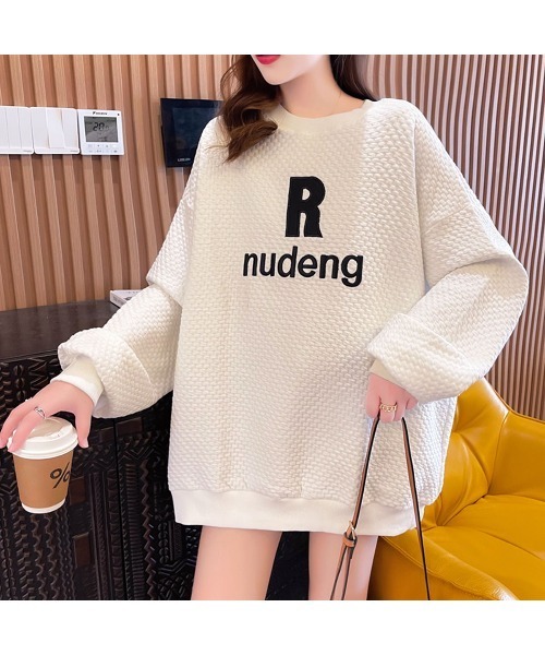 PRIVATE  BEACH（プライベートビーチ）の「ロゴ刺繍オーバーサイズトレーナー（スウェット・レディース・ブラック/ホワイト・LL/L/M）」の6枚目の写真