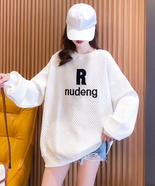 PRIVATE  BEACH（プライベートビーチ）の「ロゴ刺繍オーバーサイズトレーナー（スウェット・レディース・ブラック/ホワイト・LL/L/M）」の17枚目の写真