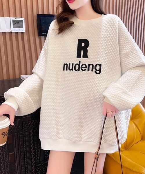 PRIVATE  BEACH（プライベートビーチ）の「ロゴ刺繍オーバーサイズトレーナー（スウェット・レディース・ブラック/ホワイト・LL/L/M）」の20枚目の写真