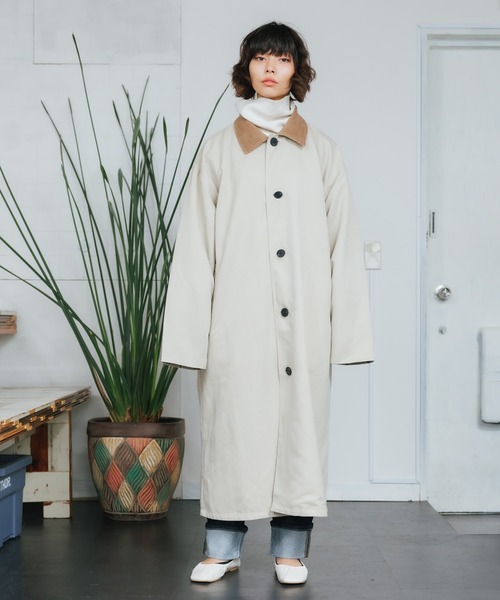 ROOPTOKYO（ループトウキョウ）の「ポリピーチ×GC リバーシブル ロングコート チェック ステンカラーコート（ステンカラーコート・メンズ・オリーブ/ベージュ/ブラック・M/L）」の17枚目の写真