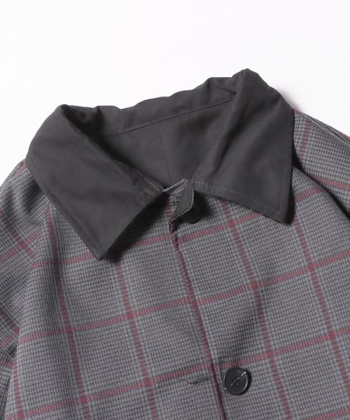 ROOPTOKYO（ループトウキョウ）の「ポリピーチ×GC リバーシブル ロングコート チェック ステンカラーコート（ステンカラーコート・メンズ・オリーブ/ベージュ/ブラック・M/L）」の15枚目の写真