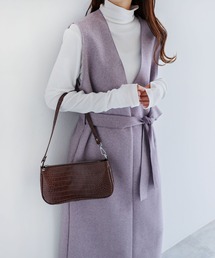 andme | 起毛ダブルフェイスVネックワンピース(ジャンパースカート)