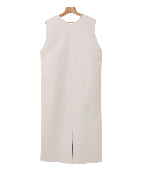 andme（アンドミー）の「起毛ダブルフェイスVネックワンピース（ジャンパースカート・レディース・チャコールグレー/ライトグレー/アイボリー/ラベンダー・S/M）」の7枚目の写真