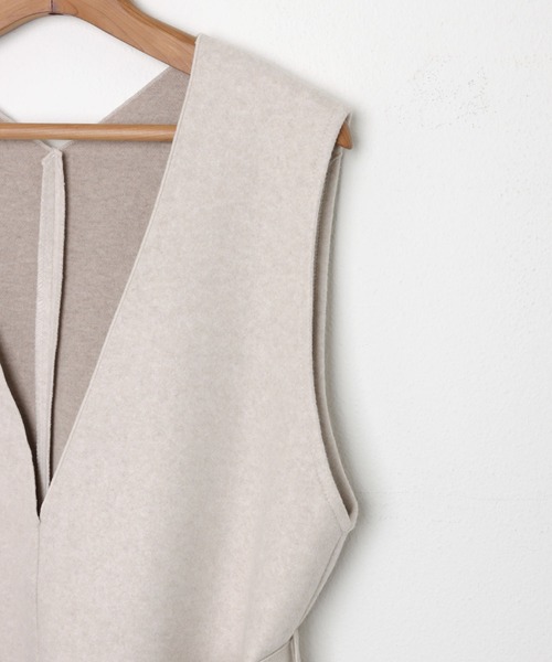 andme（アンドミー）の「起毛ダブルフェイスVネックワンピース（ジャンパースカート・レディース・チャコールグレー/ライトグレー/アイボリー/ラベンダー・S/M）」の22枚目の写真