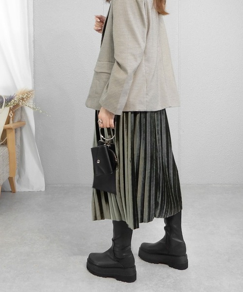 minia（ミニア）の「厚底ウェッジフィットロングブーツ / 厚底ブーツ / 厚底ロングブーツ（ブーツ・レディース・ブラック・S/M/L/LL/3L）」の6枚目の写真