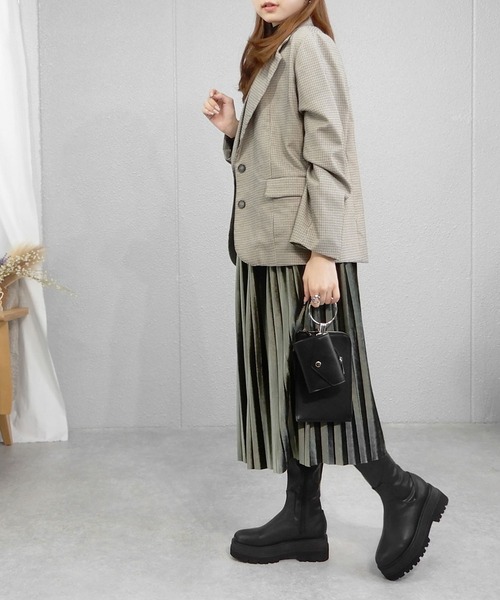 minia（ミニア）の「厚底ウェッジフィットロングブーツ / 厚底ブーツ / 厚底ロングブーツ（ブーツ・レディース・ブラック・S/M/L/LL/3L）」の5枚目の写真