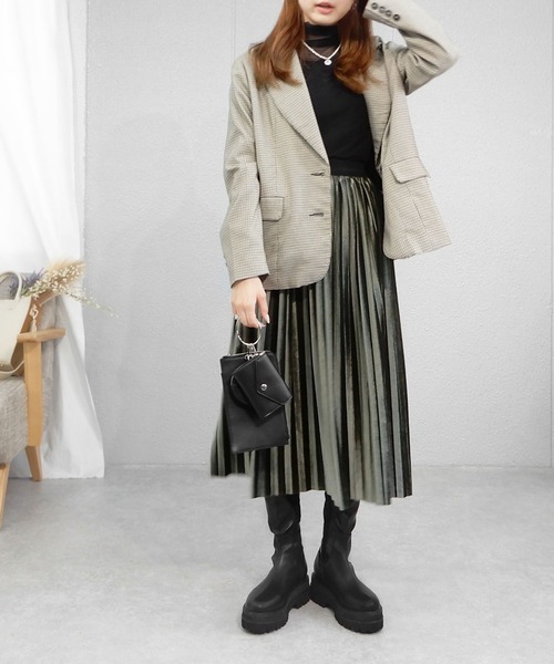 minia（ミニア）の「厚底ウェッジフィットロングブーツ / 厚底ブーツ / 厚底ロングブーツ（ブーツ・レディース・ブラック・S/M/L/LL/3L）」の4枚目の写真