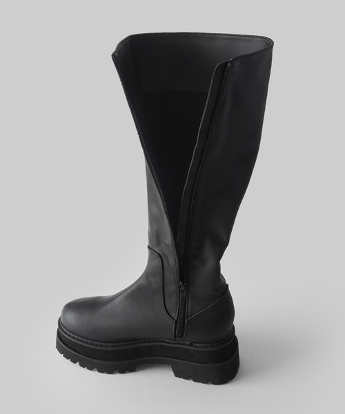 minia（ミニア）の「厚底ウェッジフィットロングブーツ / 厚底ブーツ / 厚底ロングブーツ（ブーツ・レディース・ブラック・S/M/L/LL/3L）」の21枚目の写真