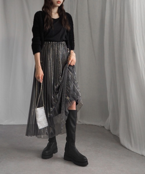 minia（ミニア）の「厚底ウェッジフィットロングブーツ / 厚底ブーツ / 厚底ロングブーツ（ブーツ・レディース・ブラック・S/M/L/LL/3L）」の14枚目の写真