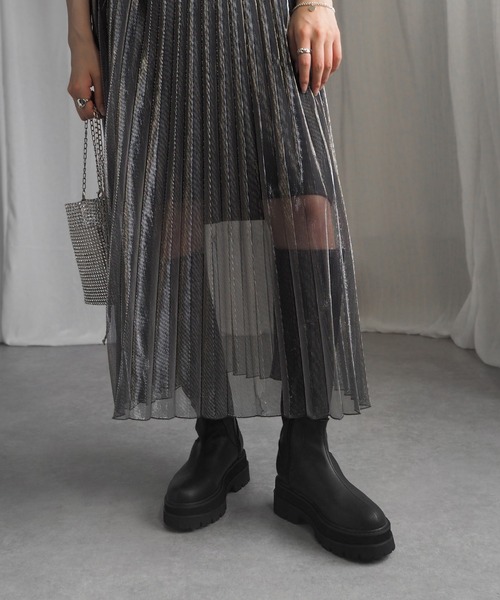 minia（ミニア）の「厚底ウェッジフィットロングブーツ / 厚底ブーツ / 厚底ロングブーツ（ブーツ・レディース・ブラック・S/M/L/LL/3L）」の11枚目の写真