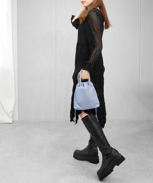 minia（ミニア）の「厚底ウェッジフィットロングブーツ / 厚底ブーツ / 厚底ロングブーツ（ブーツ・レディース・ブラック・S/M/L/LL/3L）」の8枚目の写真