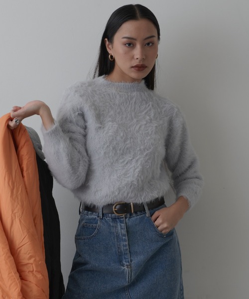 FIG&VIPER（フィグアンドバイパー）の「シャギークロップドニット（ニット/セーター・レディース・グレー/ホワイト・FREE）」の14枚目の写真