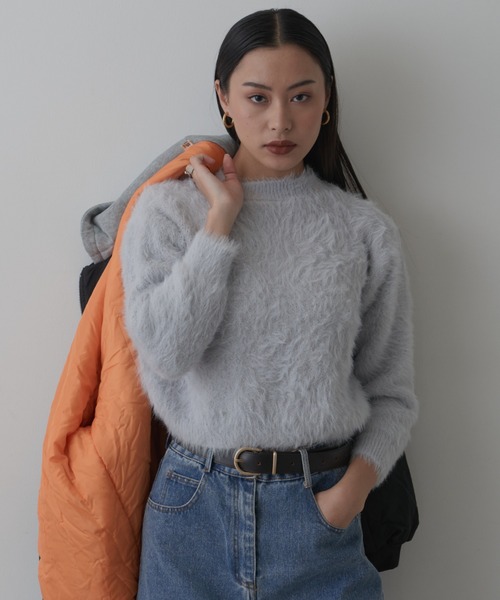 FIG&VIPER（フィグアンドバイパー）の「シャギークロップドニット（ニット/セーター・レディース・グレー/ホワイト・FREE）」の15枚目の写真