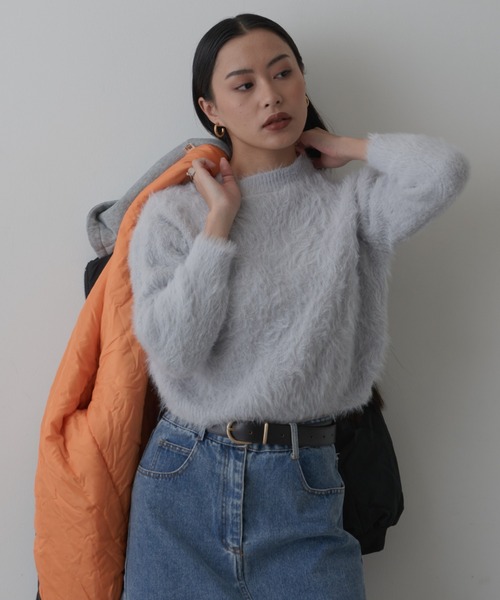 FIG&VIPER（フィグアンドバイパー）の「シャギークロップドニット（ニット/セーター・レディース・グレー/ホワイト・FREE）」の16枚目の写真