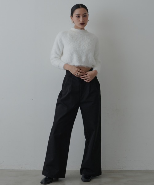 FIG&VIPER（フィグアンドバイパー）の「シャギークロップドニット（ニット/セーター・レディース・グレー/ホワイト・FREE）」の7枚目の写真