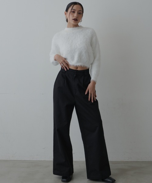 FIG&VIPER（フィグアンドバイパー）の「シャギークロップドニット（ニット/セーター・レディース・グレー/ホワイト・FREE）」の10枚目の写真