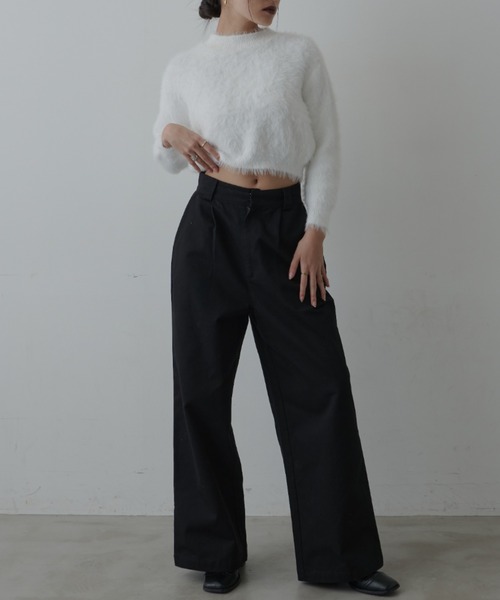 FIG&VIPER（フィグアンドバイパー）の「シャギークロップドニット（ニット/セーター・レディース・グレー/ホワイト・FREE）」の6枚目の写真