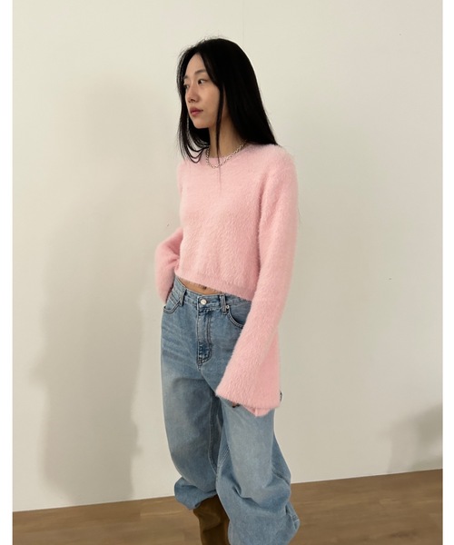Didot.showroom（ディドット ショールーム）の「フレアスリーブ シャギーニット（ニット/セーター・レディース・ピンク/アイボリー/ブラウン/グリーン・FREE）」の21枚目の写真