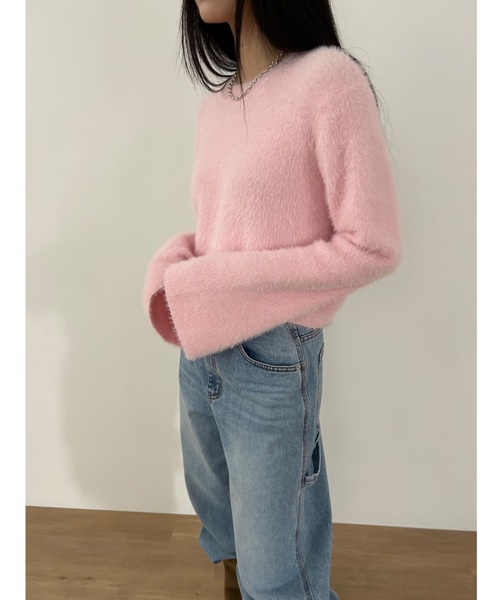Didot.showroom（ディドット ショールーム）の「フレアスリーブ シャギーニット（ニット/セーター・レディース・ピンク/アイボリー/ブラウン/グリーン・FREE）」の22枚目の写真