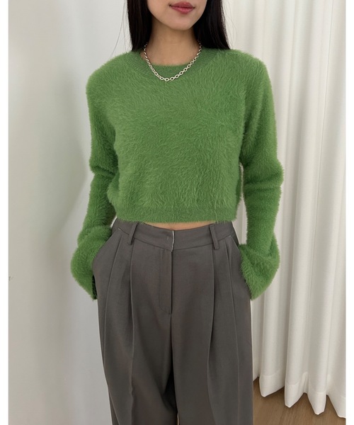 Didot.showroom（ディドット ショールーム）の「フレアスリーブ シャギーニット（ニット/セーター・レディース・ピンク/アイボリー/ブラウン/グリーン・FREE）」の17枚目の写真