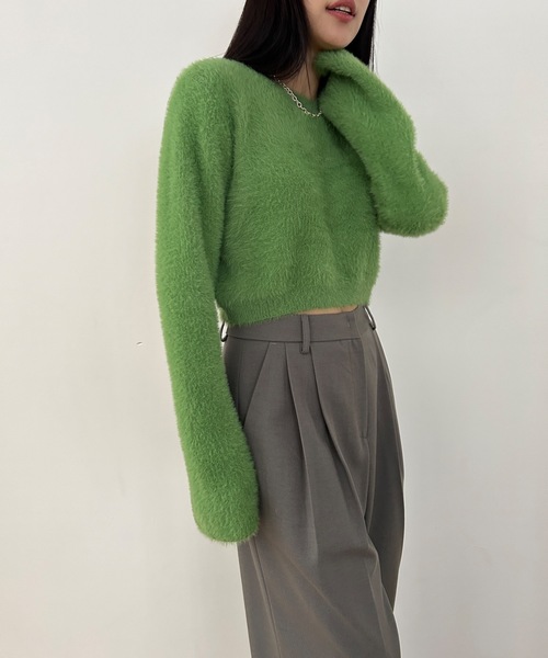 Didot.showroom（ディドット ショールーム）の「フレアスリーブ シャギーニット（ニット/セーター・レディース・ピンク/アイボリー/ブラウン/グリーン・FREE）」の18枚目の写真