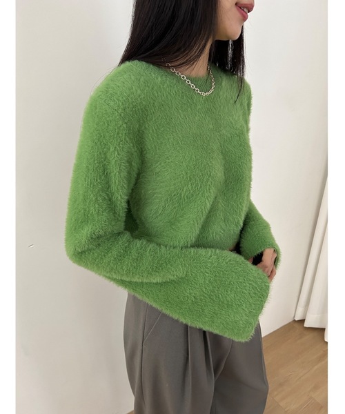 Didot.showroom（ディドット ショールーム）の「フレアスリーブ シャギーニット（ニット/セーター・レディース・ピンク/アイボリー/ブラウン/グリーン・FREE）」の19枚目の写真