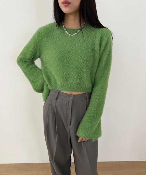 Didot.showroom（ディドット ショールーム）の「フレアスリーブ シャギーニット（ニット/セーター・レディース・ピンク/アイボリー/ブラウン/グリーン・FREE）」の20枚目の写真