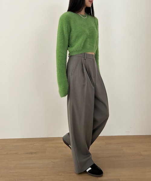 Didot.showroom（ディドット ショールーム）の「フレアスリーブ シャギーニット（ニット/セーター・レディース・ピンク/アイボリー/ブラウン/グリーン・FREE）」の14枚目の写真