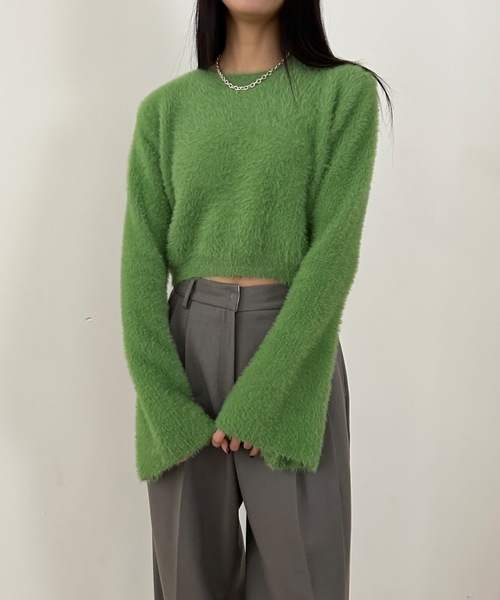 Didot.showroom（ディドット ショールーム）の「フレアスリーブ シャギーニット（ニット/セーター・レディース・ピンク/アイボリー/ブラウン/グリーン・FREE）」の13枚目の写真