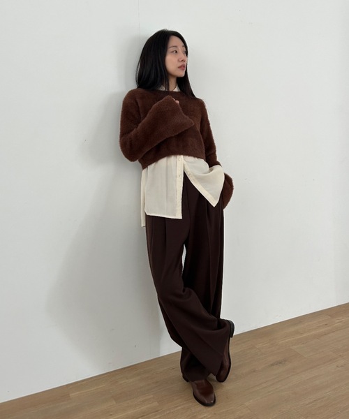 Didot.showroom（ディドット ショールーム）の「フレアスリーブ シャギーニット（ニット/セーター・レディース・ピンク/アイボリー/ブラウン/グリーン・FREE）」の11枚目の写真
