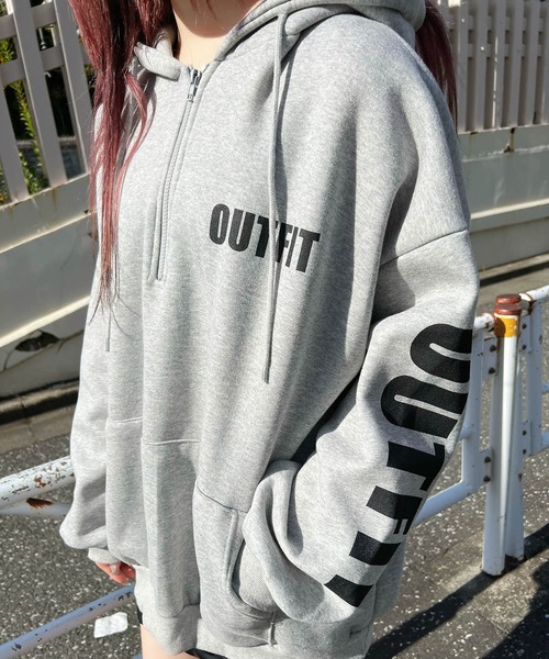 Figments（フィグメンツ）の「【裏起毛】OUTFITハーフジップパーカー（パーカー・レディース・ブラック/グレー・FREE）」の16枚目の写真