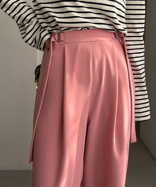 CAPRICIEUX LE'MAGE(カプリシューレマージュ)の「Wベルトストレートパンツ(その他パンツ・レディース・ブラック/ミント/ピンク/ホワイト系その他・36/38)」の9枚目の写真