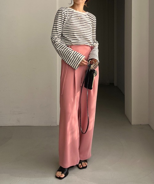 CAPRICIEUX LE'MAGE(カプリシューレマージュ)の「Wベルトストレートパンツ(その他パンツ・レディース・ブラック/ミント/ピンク/ホワイト系その他・36/38)」の10枚目の写真