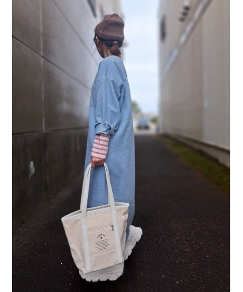 back number デニムトートバッグ ぽこぽん】刺繍デニムバック No