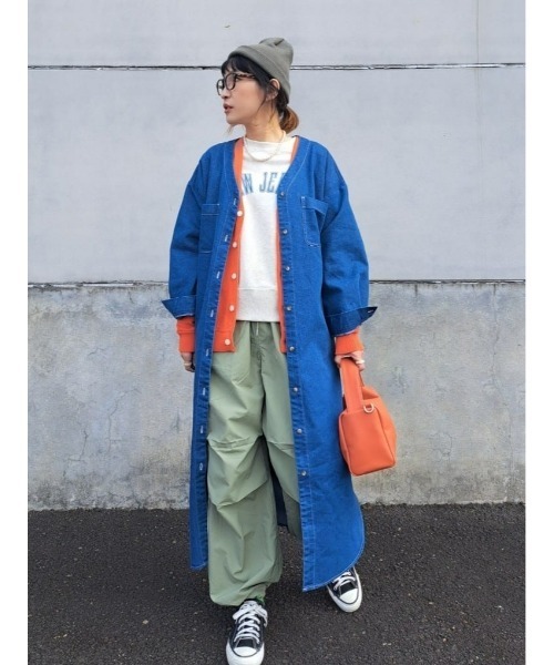 BACK NUMBER(バックナンバー)の「【BACK NUMBER】抜き衿デニムワンピース(シャツワンピース・レディース・ダークインディゴブルー/ライトインディゴブルー・M/L)」の21枚目の写真